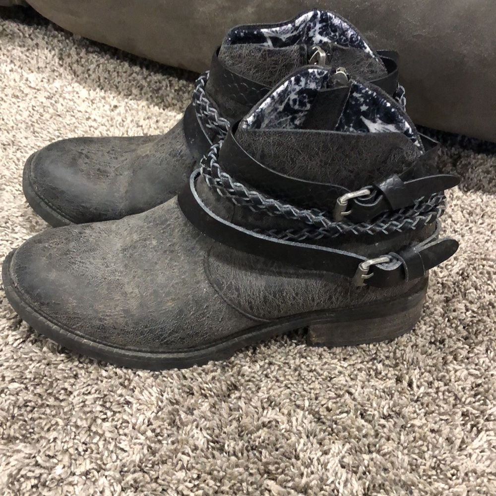 Blowfish Kids Grey Western Style Booties Size 6 - Picture 3 of 6